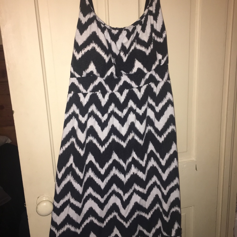 Black chevron summer dress